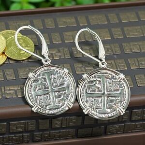 ATOCHA 925 Sterling Silver Coin Dangle Earrings